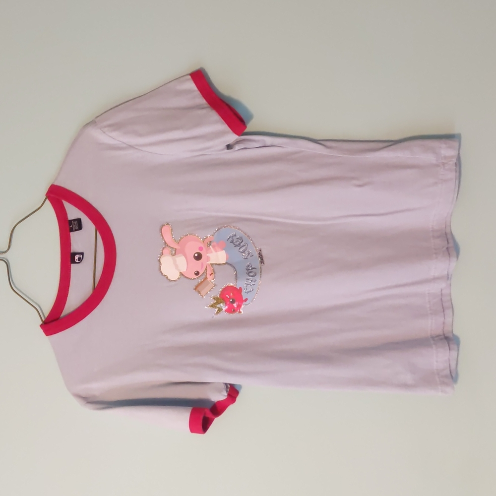 Meomi Chop Suey design Alternative Apparel Large Ringer Tee Light Blue